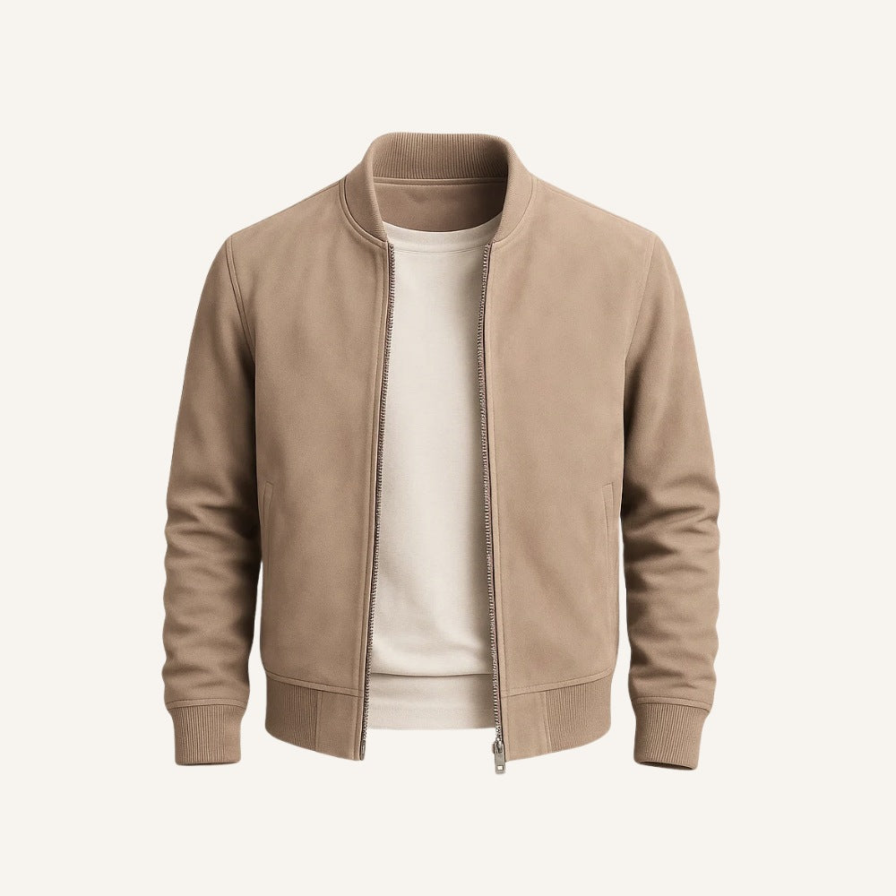Jaqueta Masculina de Camurça Old Money Renoir caqui