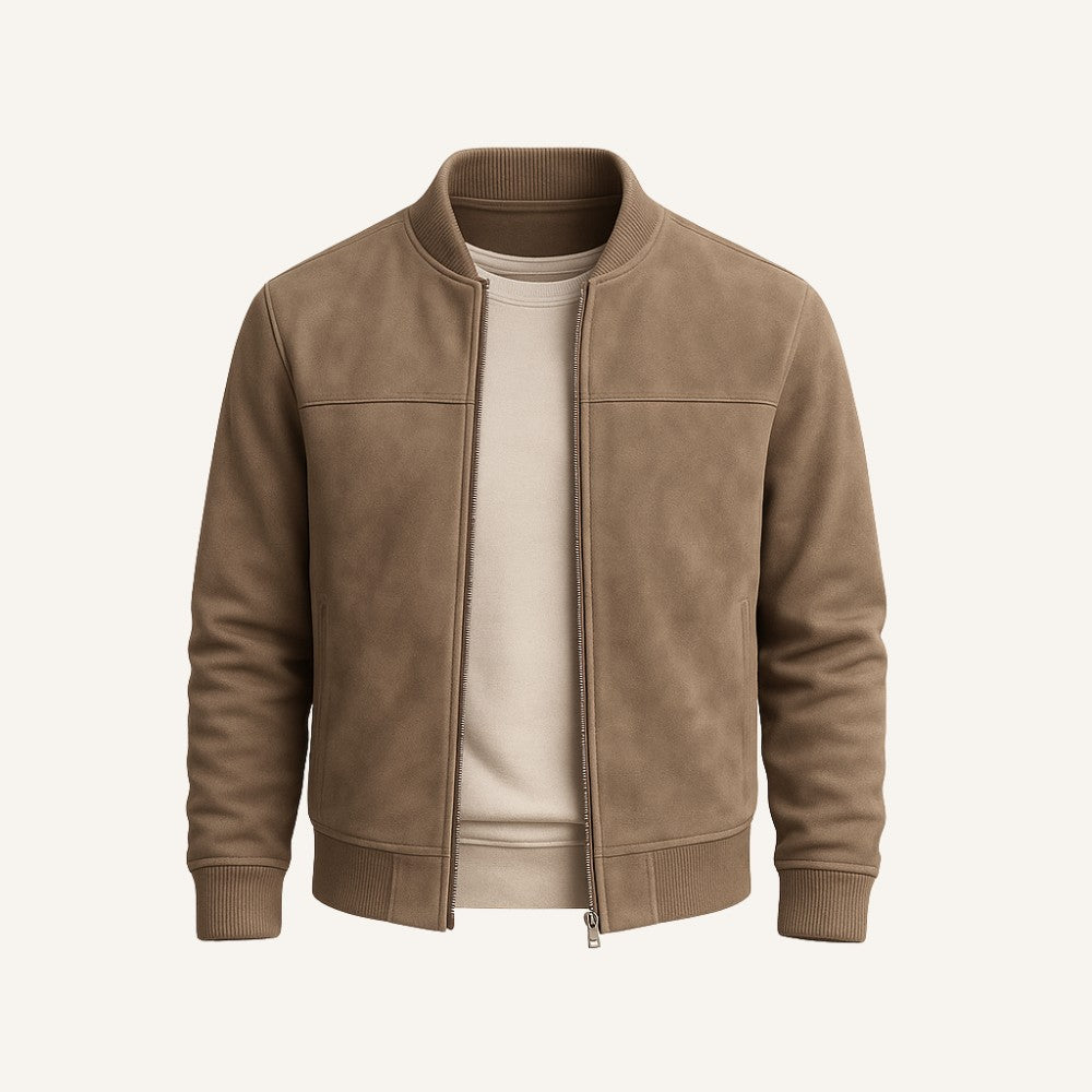 Jaqueta Masculina de Camurca Old Money Renoir caqui