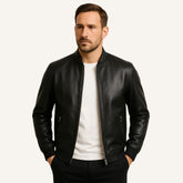 Jaqueta Masculina de Couro Gran Nero Preta