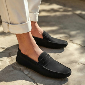Mocassim Loafer Driver de Camurca Cortez preto