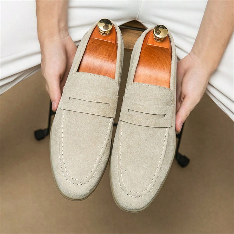 Mocassim Loafer de Camurça Masculino Master bege
