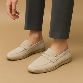 Mocassim Loafer de Camurca Masculino Master bege