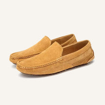 Mocassim Loafer de Camurça Masculino Solatte caramelo