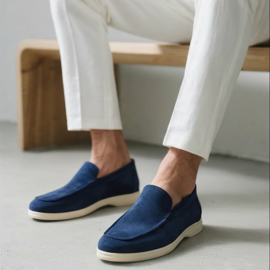Mocassim de Camurça Masculino Venetto azul escuro