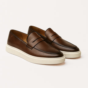 Mocassim de Couro Italiano Masculino Miliani Marrom