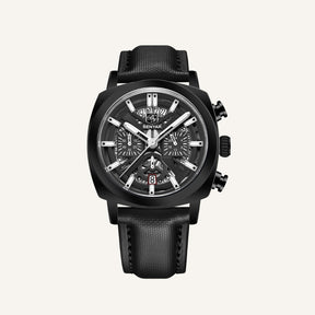 Relógio de Couro Masculino Benyar Luxe preto e preto
