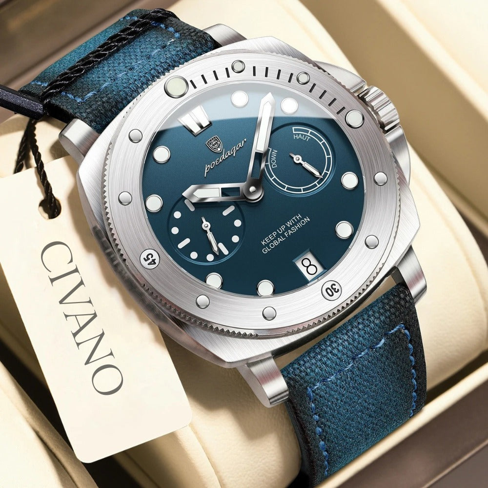 Relogio Masculino Militar de Luxo Heritage azul