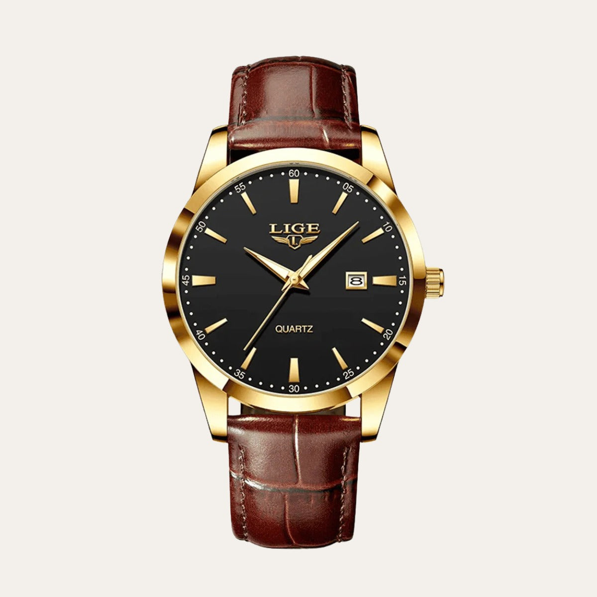 Relogio Masculino de Couro Old Money Santerro Marrom e preto