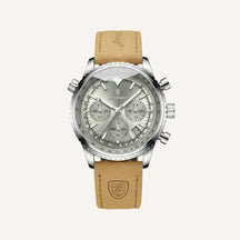 Relogio de Couro Masculino Bellatour - Cronografo prata