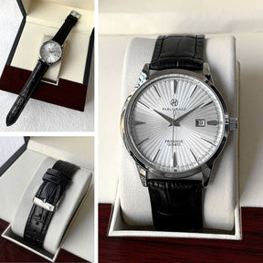 Relogio de Couro Masculino Pattriz branco