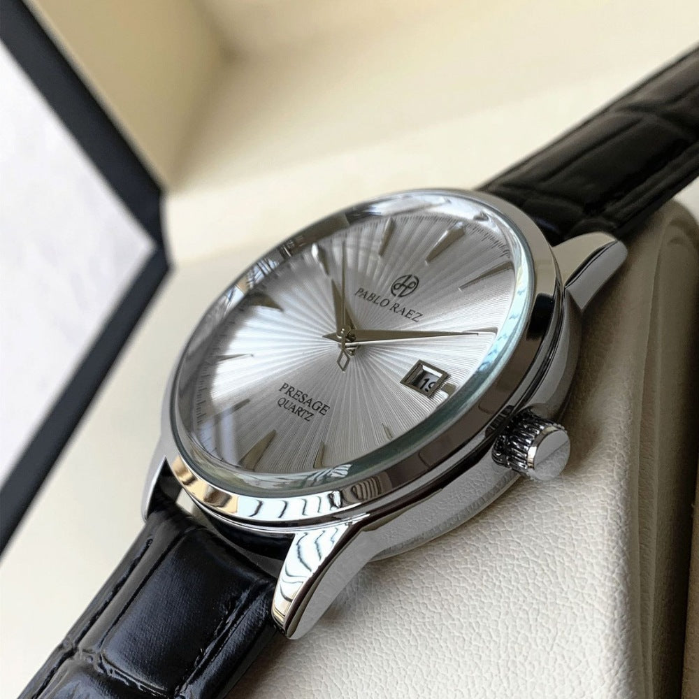 Relogio de Couro Masculino Pattriz branco