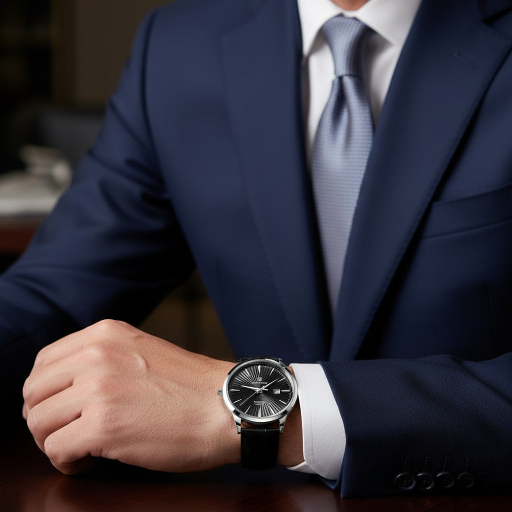 Relogio de Couro Masculino Pattriz preto