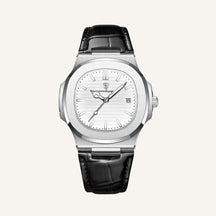 Relogio de Couro Preto Luxe Civano fundo branco