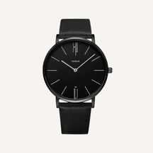 Relogio de Couro pulseira preto Old Money Civano 