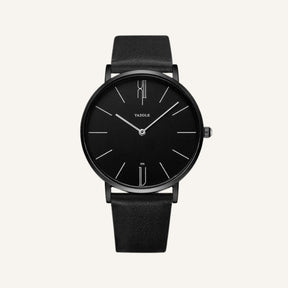 Relogio de Couro pulseira preto Old Money Civano 