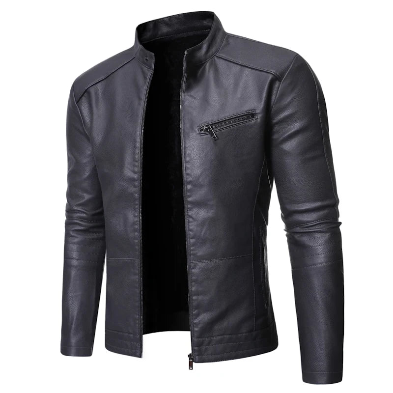 Jaqueta Masculina em Couro - Cognac Fit
