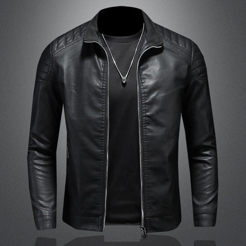 Jaqueta Masculina em Couro Genuíno - Black Shield