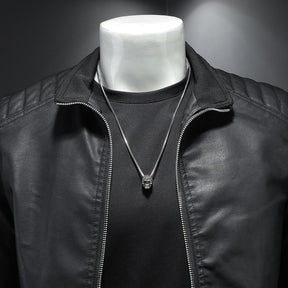 Jaqueta Masculina em Couro Genuíno - Black Shield