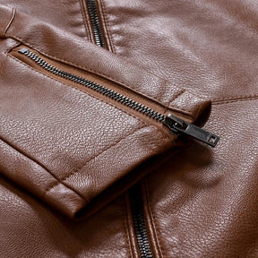 Jaqueta Masculina em Couro - Cognac Fit
