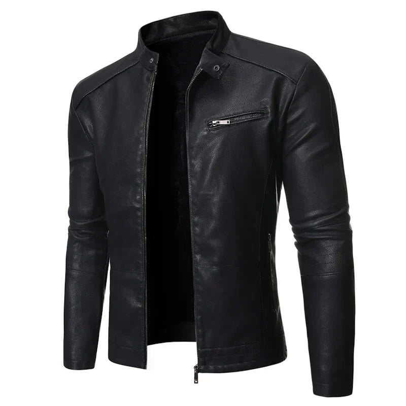 Jaqueta Masculina em Couro - Cognac Fit