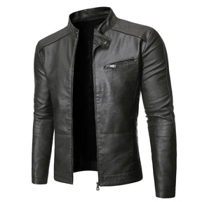 Jaqueta Masculina em Couro - Cognac Fit