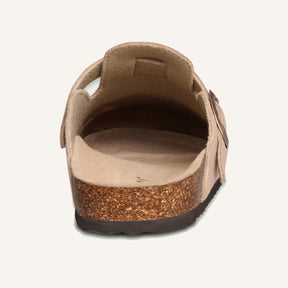 Sandalia Clog de Camurça Portofino bege