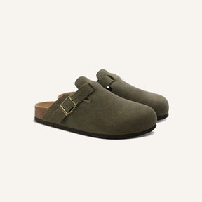 Sandalia Clog de Camurça Portofino bege