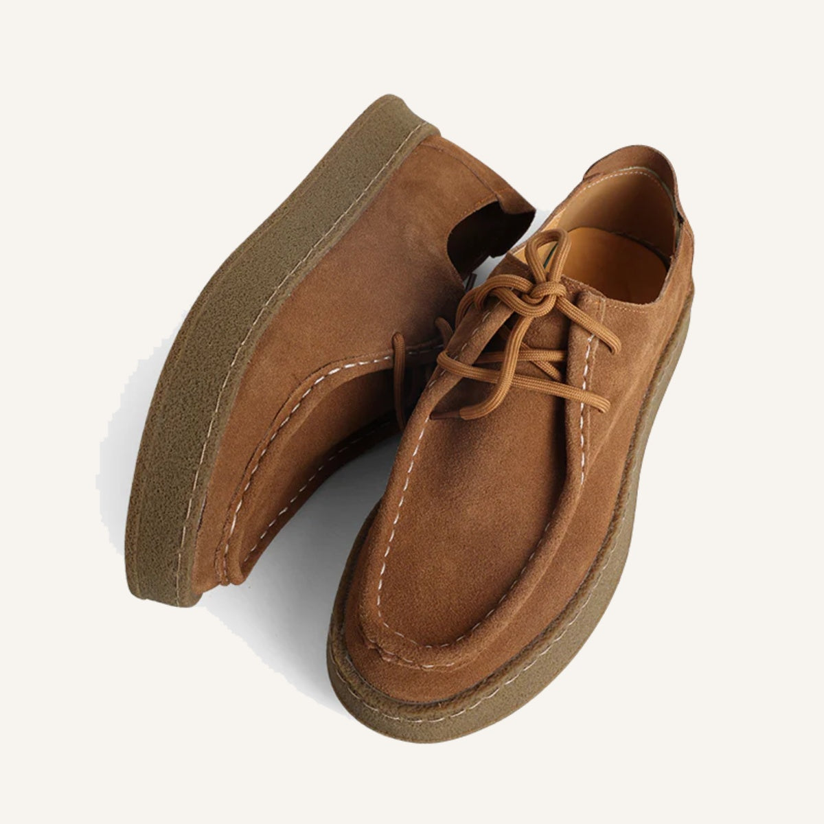 Sapato de Camurca Premium Sola Alta Craffito Caramelo