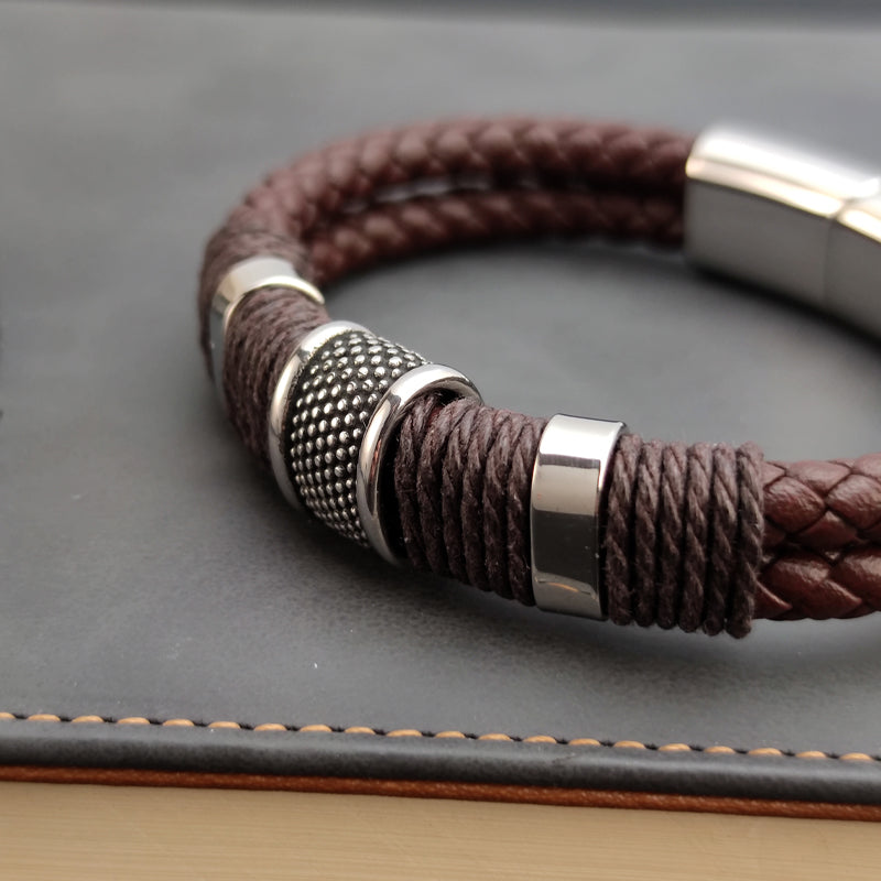 Pulseira de Couro Masculino Oston