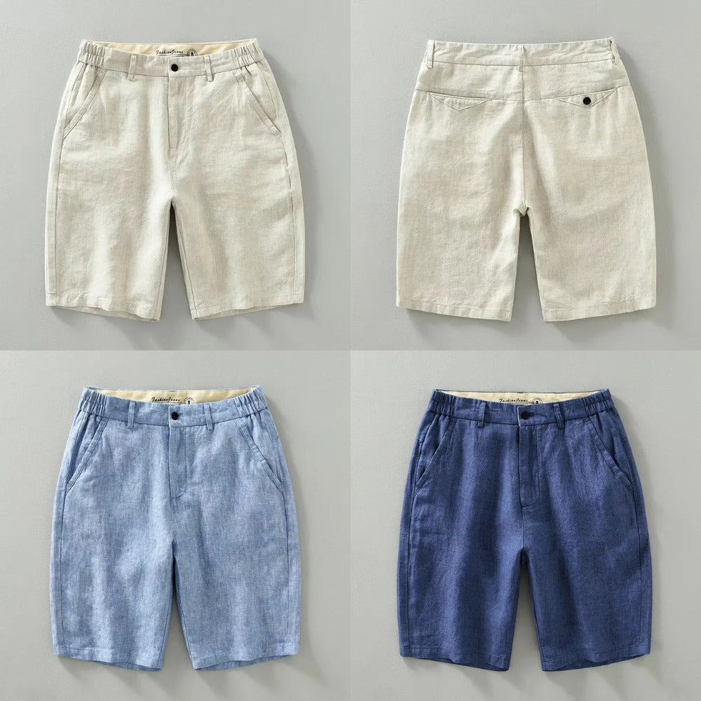Short Masculino 100% Linho Old Money Parissan azul claro