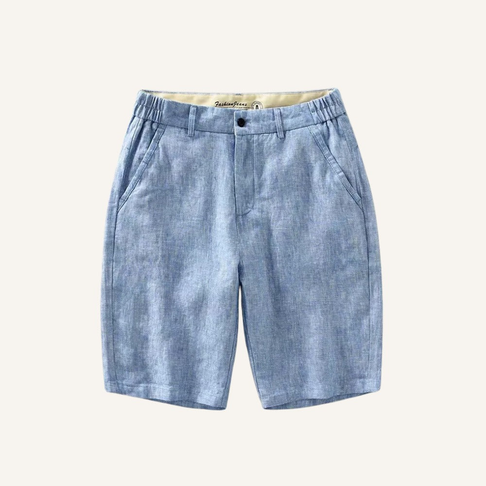 Short Masculino 100% Linho Old Money Parissan azul claro