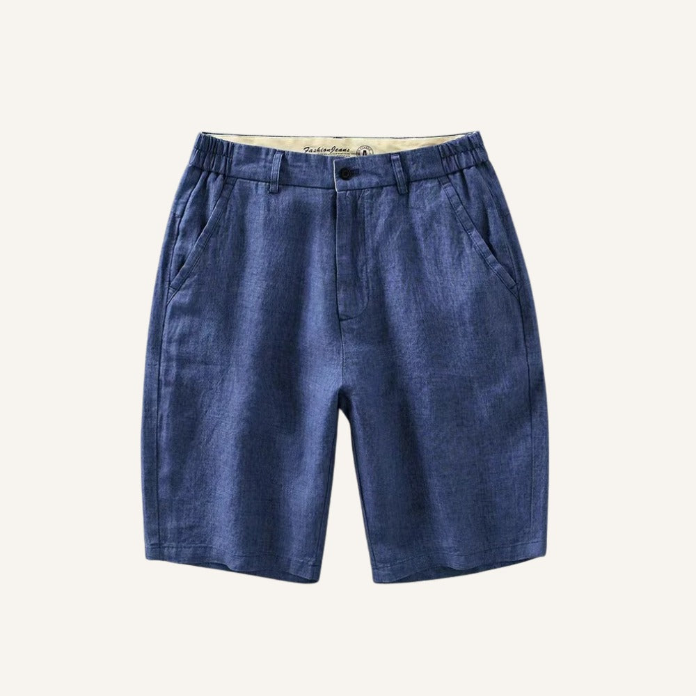 Short Masculino 100% Linho Old Money Parissan azul marinho