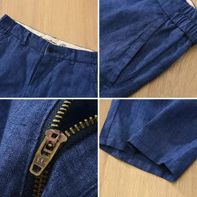 Short Masculino 100% Linho Old Money Parissan azul marinho