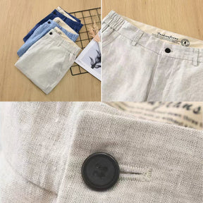 Short Masculino 100% Linho Old Money Parissan bege