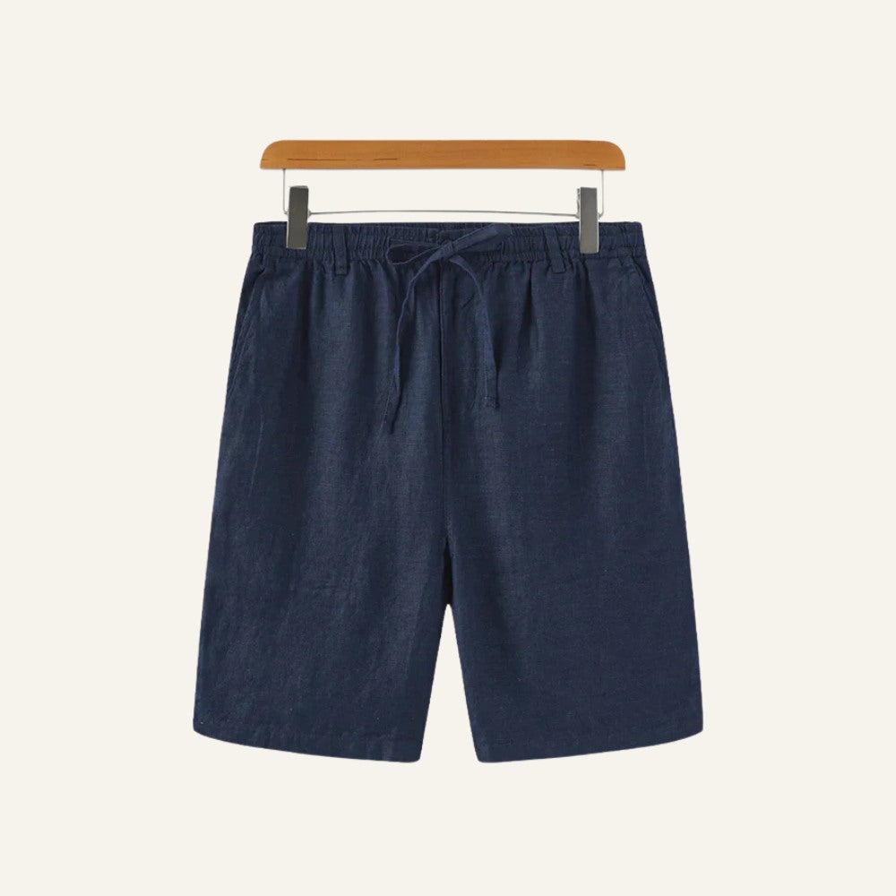 Short Masculino de Linho Old Money Milford Azul Marinho