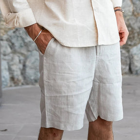 Short Masculino de Linho Old Money Milford bege