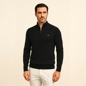 Sueter Masculino Gola Alta com Ziper Verri preto