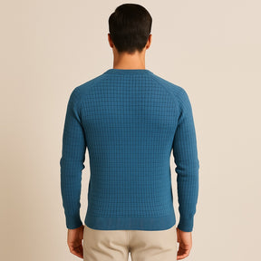 Sueter Masculino Pesson Nollan Texturizado Azul