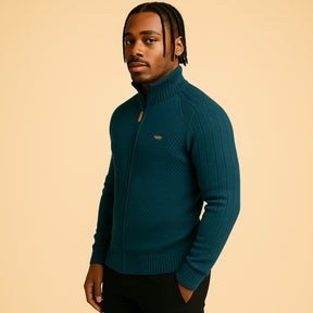 Sueter Masculino com Ziper Pesson Arno Azul Ciano