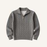 Sueter Masculino de Trico Gola Alta Meio Ziper Fontaine cinza