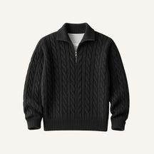 Sueter Masculino de Trico Gola Alta Meio Ziper Fontaine preto