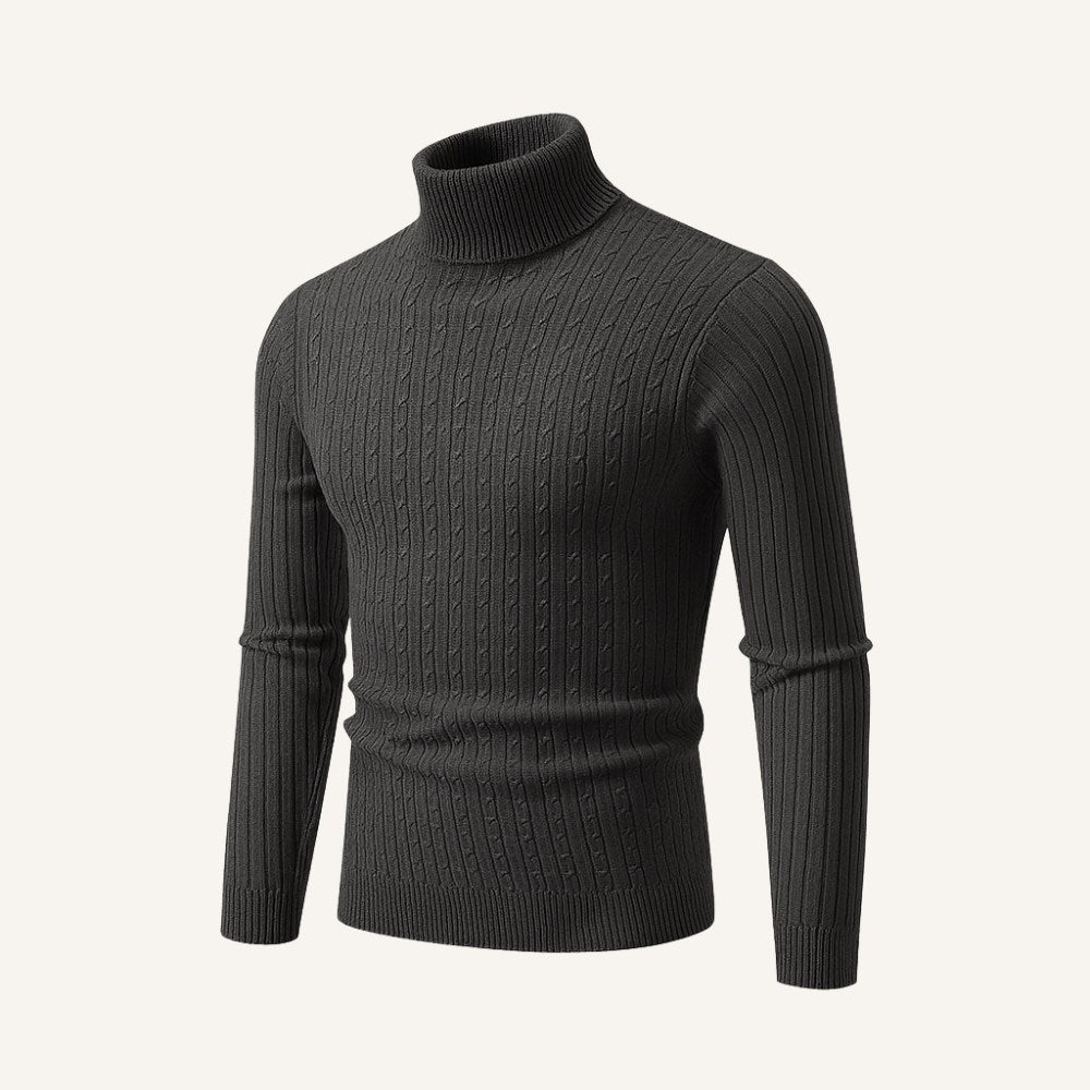 Sueter Pulover Masculino de Gola Alta Rizzo cinz