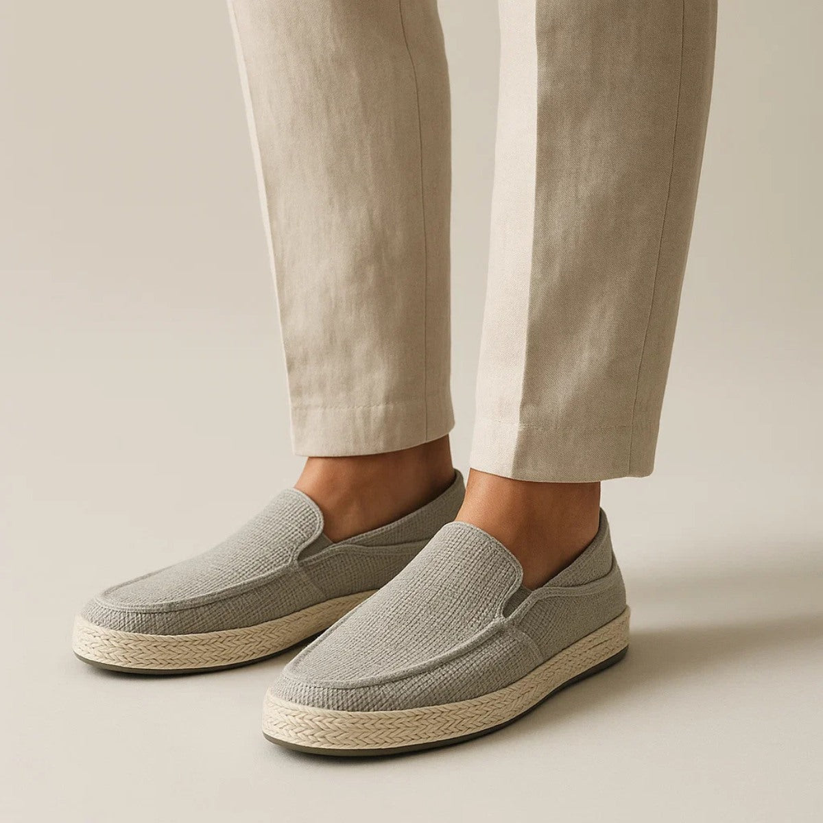 Tenis loafer Tramado Slip On Masculino Nattuli cinza