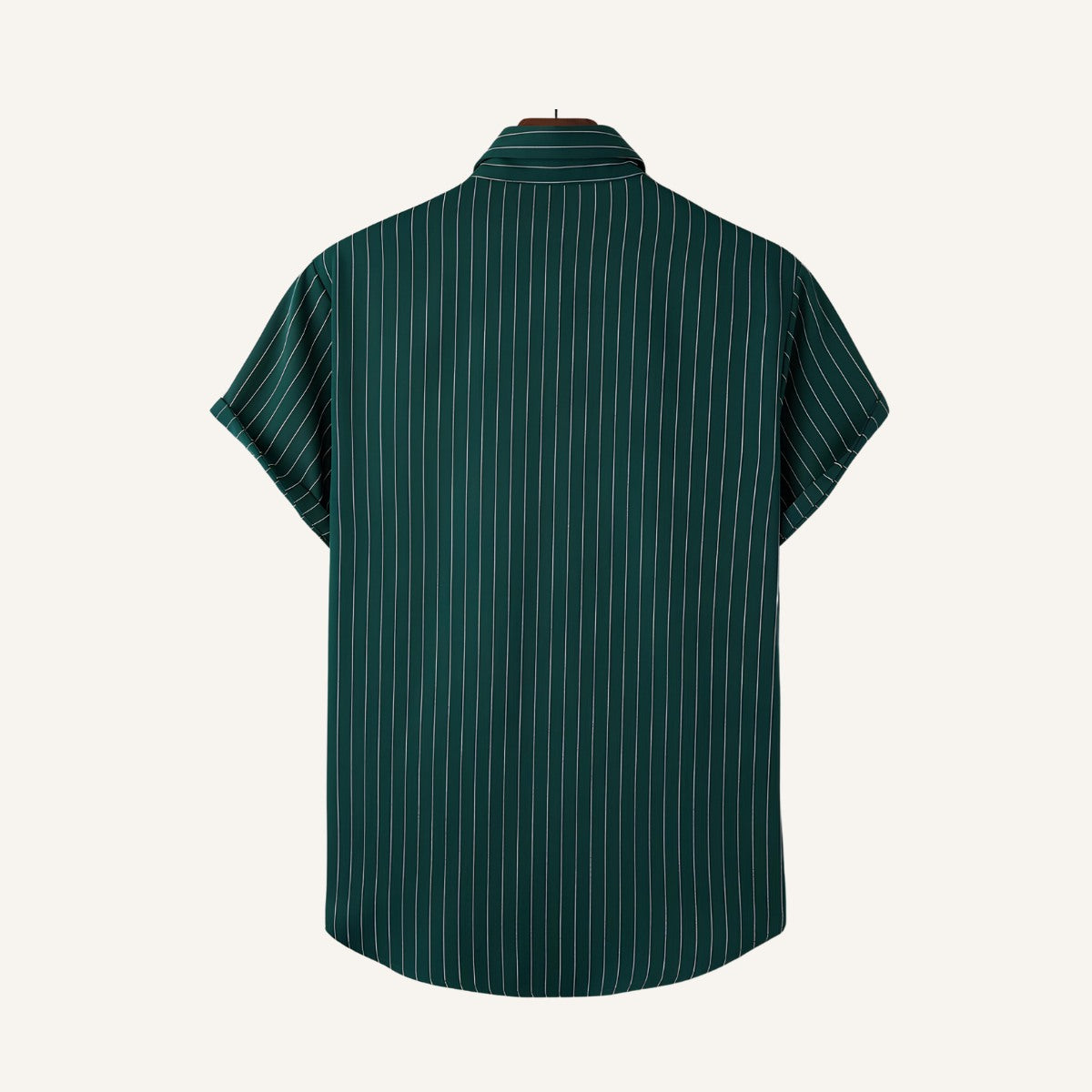 Traseira Camisa Masculina Listrada Old Money Verde Nautic