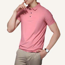 Camisa Polo Masculina Seda Gelo - Anti Amassado rosa